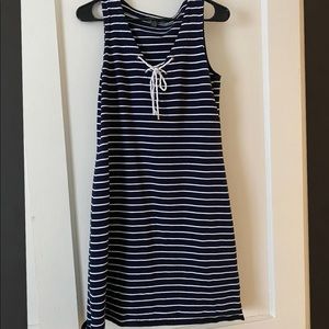 Lauren by Ralph Lauren Striped Rope Lace up dress